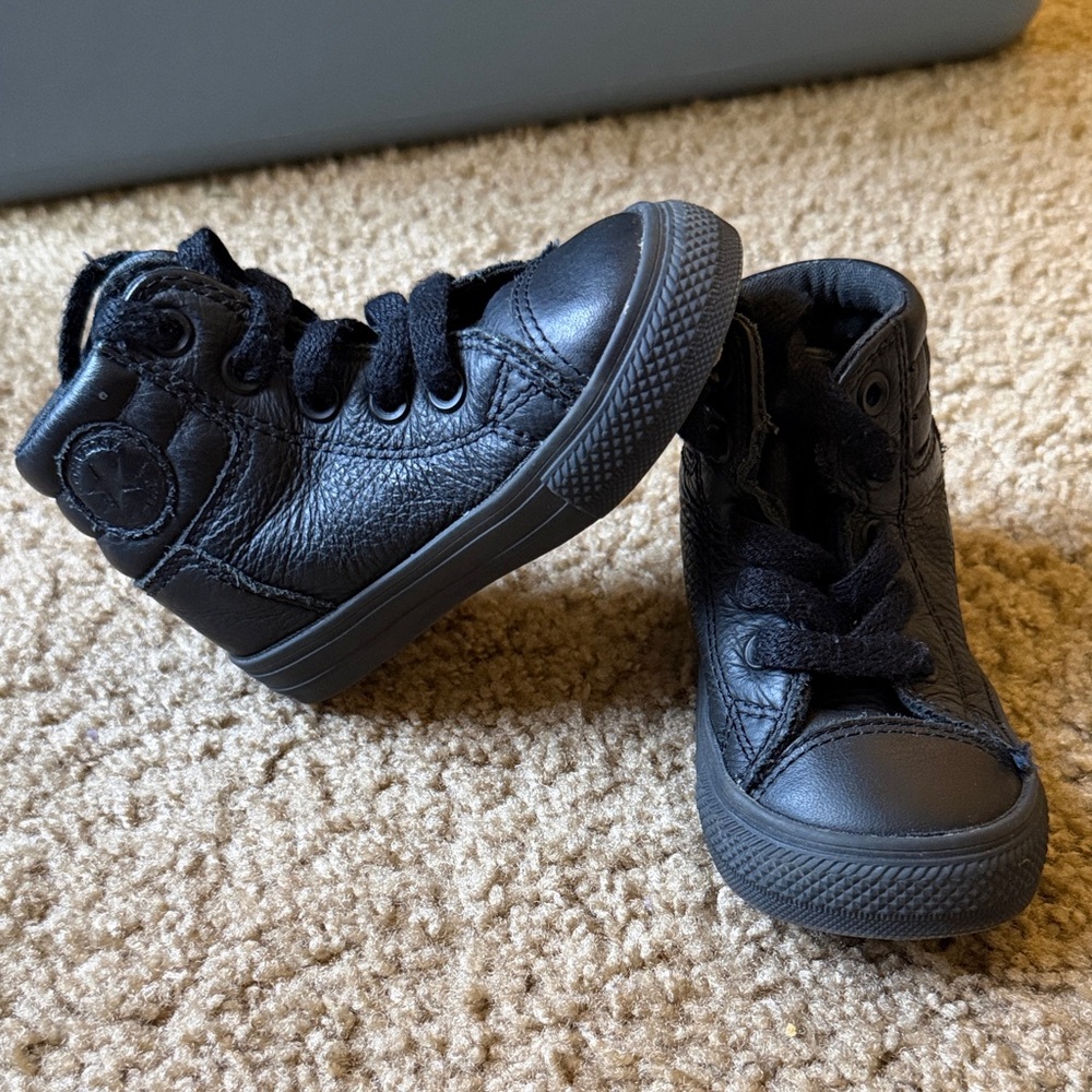 Converse Black Leather Sneakers